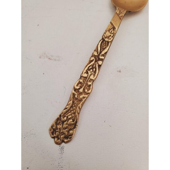 Gold cream spoons, rose flatware, gold wedding flatware, rose decor spoons, - Picture 5 of 10